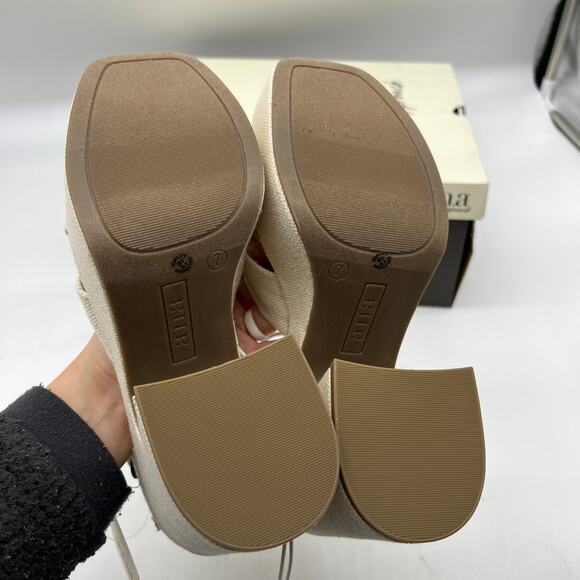 a.n.a Womens Holland Heeled Sandals Cream Natural Platform Size 7M - Picture 8 of 10